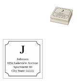 Traditionelles Monogramm Anfangsbuchstabe Rücksend Gummistempel (Stempel)