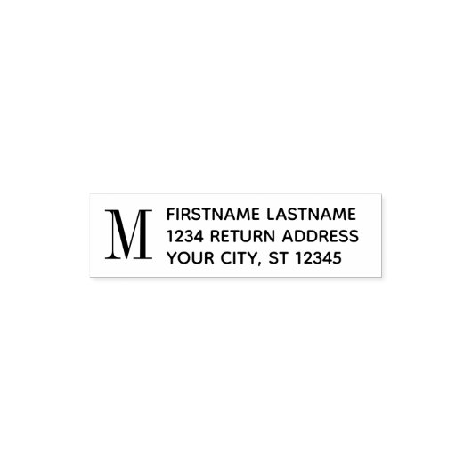 Traditionelles Monogramm mit Name-Rücksendeadresse Permastempel (Design)
