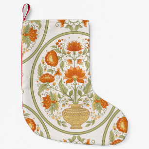Traditionelles Motiv, Fantasie-Blume im Retro,  Kleiner Weihnachtsstrumpf