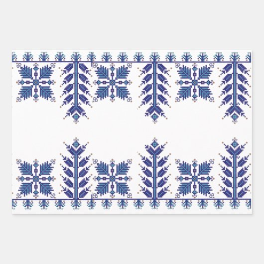 Traditionelles Motiv, traditionelles rumänisches M Geschenkpapier Set (Vorderseite 3)