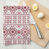 Traditionelles Motiv, traditionelles rumänisches M Geschirrtuch (Viertel Falte)