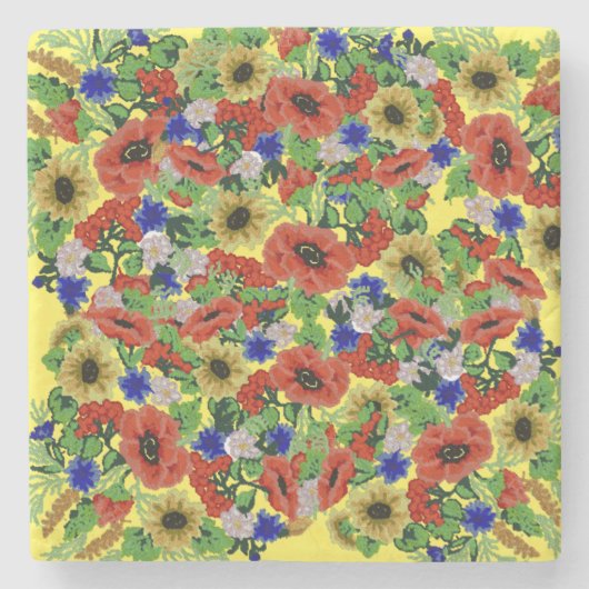 Traditionelles Motiv, traditionelles rumänisches M Steinuntersetzer (Vorderseite)