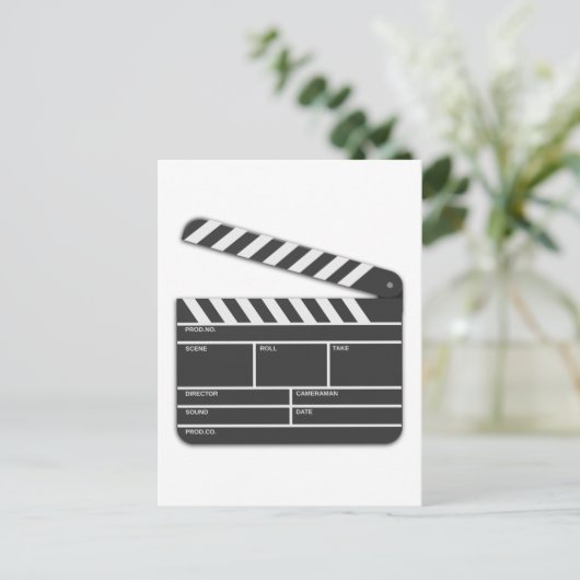 Traditionelles Movie Clapper Board Postkarte (Stehend Vorderseite)