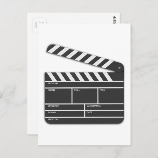 Traditionelles Movie Clapper Board Postkarte (Vorne/Hinten)