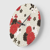 Traditionelles Muster japanischer Kunst Große Wanduhr (Winkel)