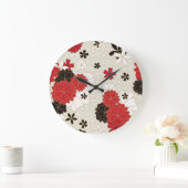 Traditionelles Muster japanischer Kunst Große Wanduhr (Zuhause)