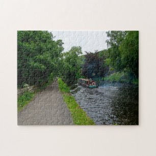 Traditionelles Narrowboat auf dem Rochdale-Kanal Puzzle