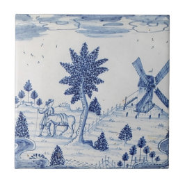 Traditionelles niederländisches Delft Tile-Windmil Fliese