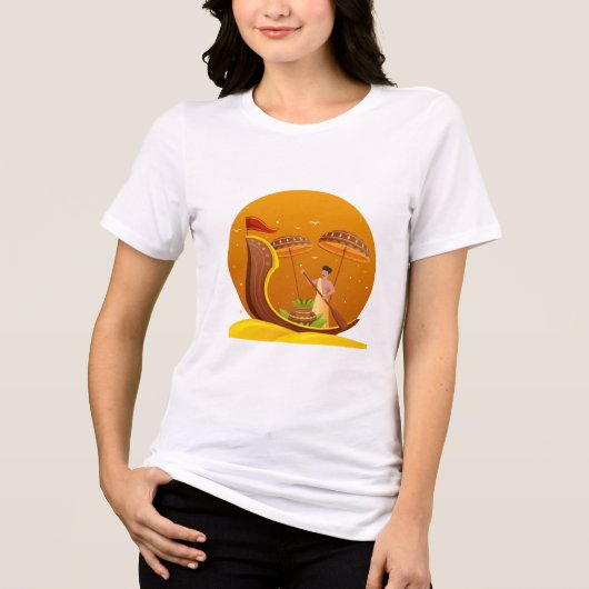 Traditionelles Onam Festival Tri-Blend Shirt (Vorderseite)