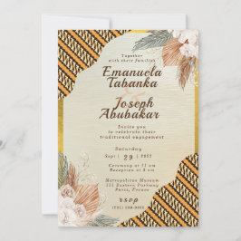 Traditionelles Orange Ivory Kente Hochzeit Einladu Einladung