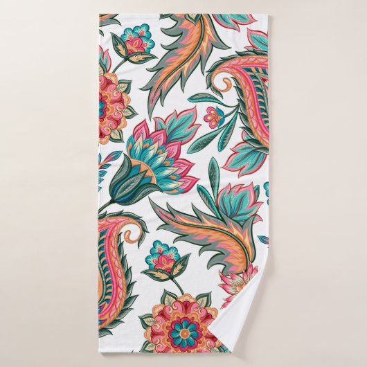 Traditionelles orientalisches, nahtloses Paisley-M Badehandtuch (Badehandtuch)