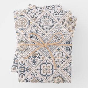 Traditionelles Ornament Portugiesisch und Spanisch Geschenkpapier Set