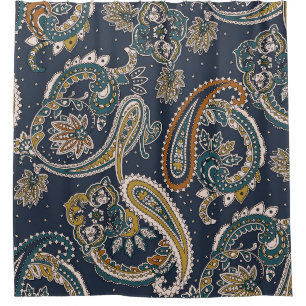 Traditionelles Paisley-Muster auf der Basis Duschvorhang