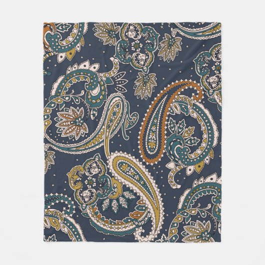 Traditionelles Paisley-Muster auf der Basis Fleecedecke (Vorderseite)