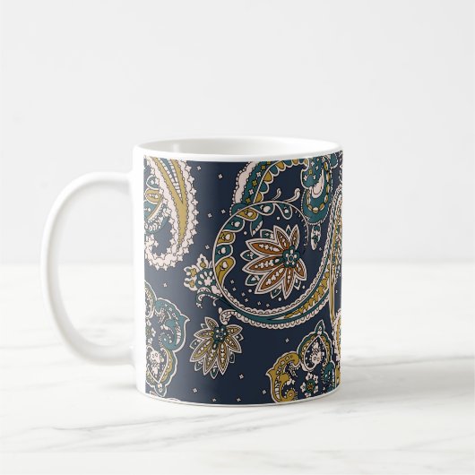 Traditionelles Paisley-Muster auf der Basis Kaffeetasse (Links)