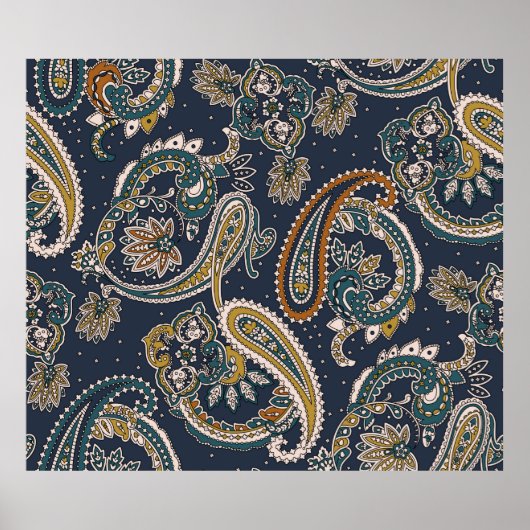 Traditionelles Paisley-Muster auf der Basis Poster (Vorne)