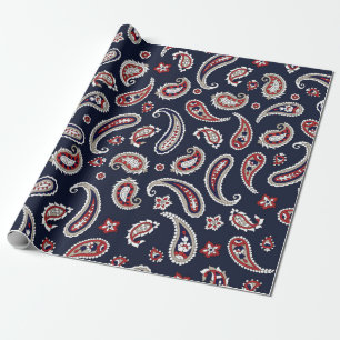 Traditionelles Paisleymuster auf der Marine Geschenkpapier