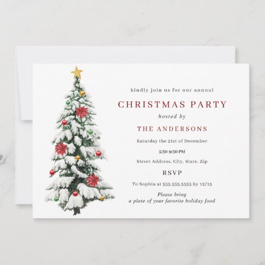 Traditionelles Party Tree Einladung (Vorderseite)