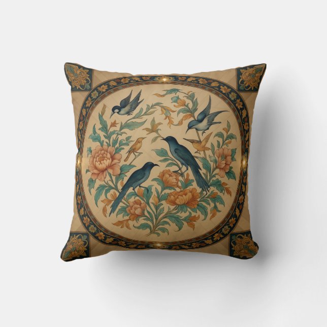 Traditionelles Persisches Design-Platz-Kissen Kissen (Rückseite)