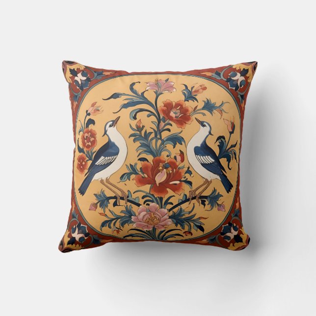 Traditionelles Persisches Design-Platz-Kissen Kissen (Rückseite)