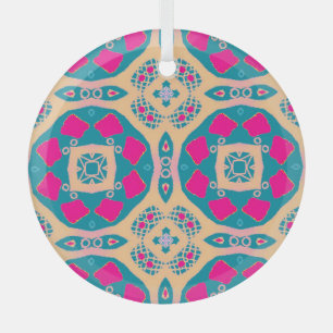 Traditionelles, peruanisches Patchwork, Fliesenmus Ornament Aus Glas