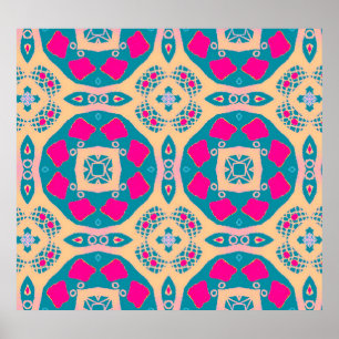 Traditionelles, peruanisches Patchwork, Fliesenmus Poster