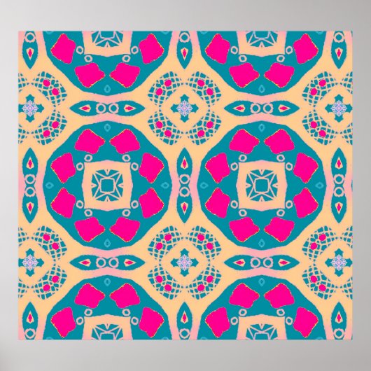 Traditionelles, peruanisches Patchwork, Fliesenmus Poster (Vorne)