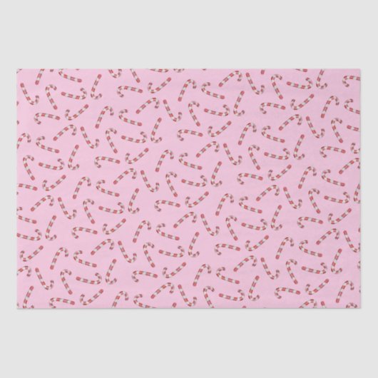 Traditionelles Pink Candy Cane Weihnachten Seidenpapier (Vorderseite)
