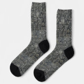 Traditionelles polynesisches Tapa-Stoffmuster Socken (Linkes Detail)