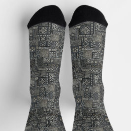 Traditionelles polynesisches Tapa-Stoffmuster Socken