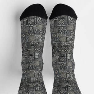 Traditionelles polynesisches Tapa-Stoffmuster Socken