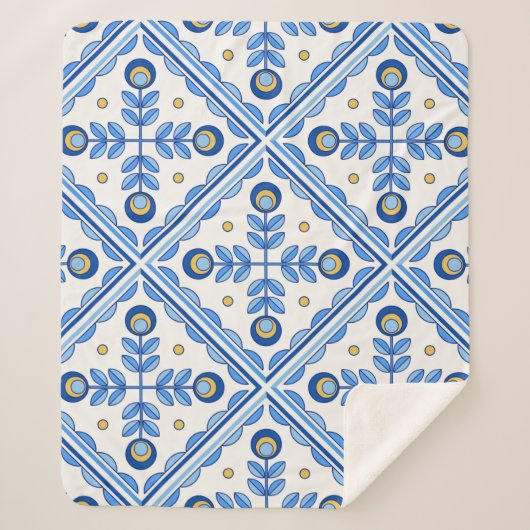 Traditionelles Portugal Lissabon Azulejo Keramik F Sherpadecke (Vorderseite)