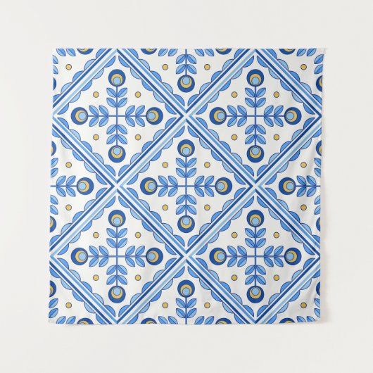 Traditionelles Portugal Lissabon Azulejo Keramik F Wandteppich (Vorderseite)