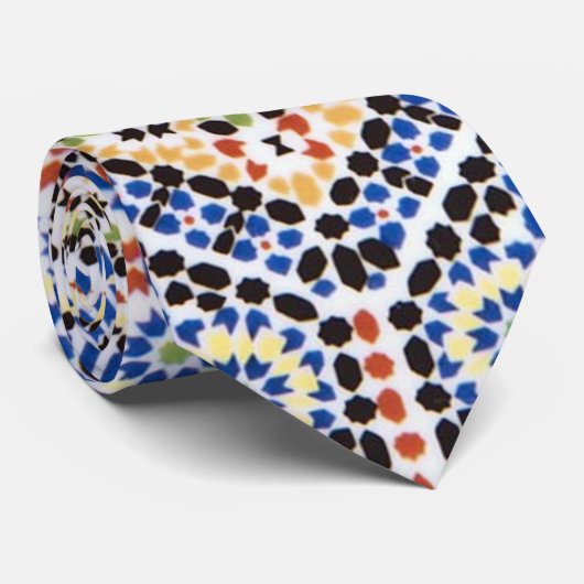 Traditionelles Portugiese Azulejo Fliesen-Muster Krawatte (Gerollt)