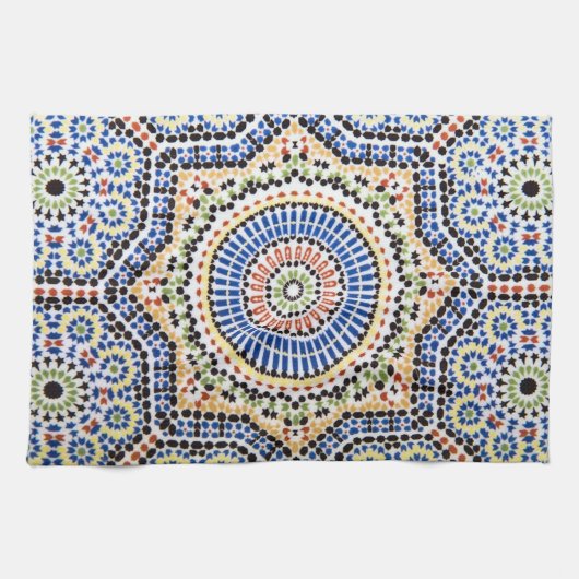 Traditionelles Portugiese Azulejo Fliesen-Muster Küchentuch (Horizontal)