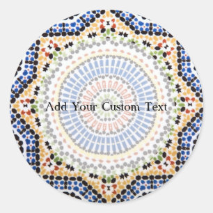 Traditionelles Portugiese Azulejo Fliesen-Muster Runder Aufkleber