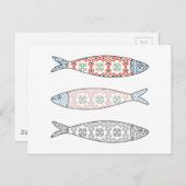 Traditionelles Portugiesisches Symbol. Farbige Sar Postkarte (Vorne/Hinten)