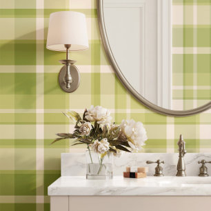 Traditionelles Preppy Green Kariert Tapete