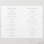 Traditionelles Programm für grüne Hochzeiten (Rückseite)