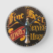 Traditionelles Pub-Bier Runde Wanduhr (Vorderseite)