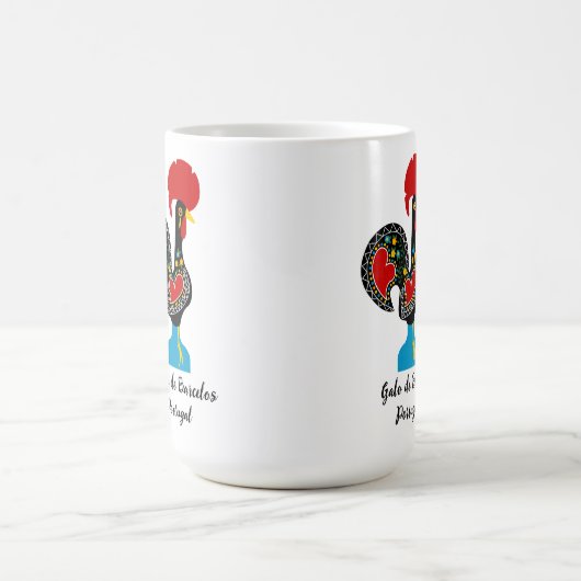 Traditionelles Raster von Barcelos in Schwarz Kaffeetasse (Mittel)