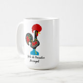 Traditionelles Raster von Barcelos in Schwarz Kaffeetasse (Vorderseite Links)