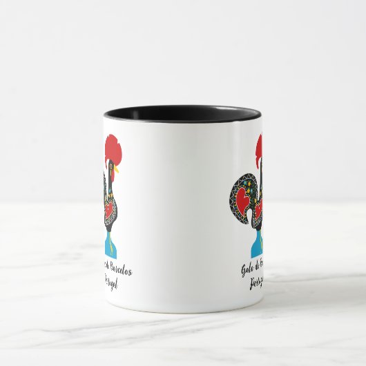 Traditionelles Raster von Barcelos in Schwarz Tasse (Zentrum)