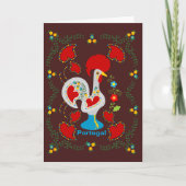 Traditionelles Raster von Barcelos in Weiß Karte (Vorderseite)