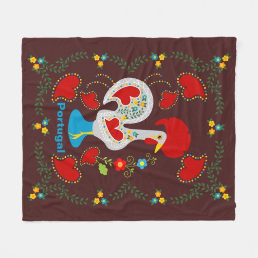 Traditionelles Rathaus von Barcelos in Weiß Fleecedecke (Vorderseite (Horizontal))