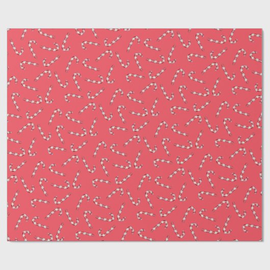 Traditionelles Red Candy Cane Weihnachten Geschenkpapier (Flach)