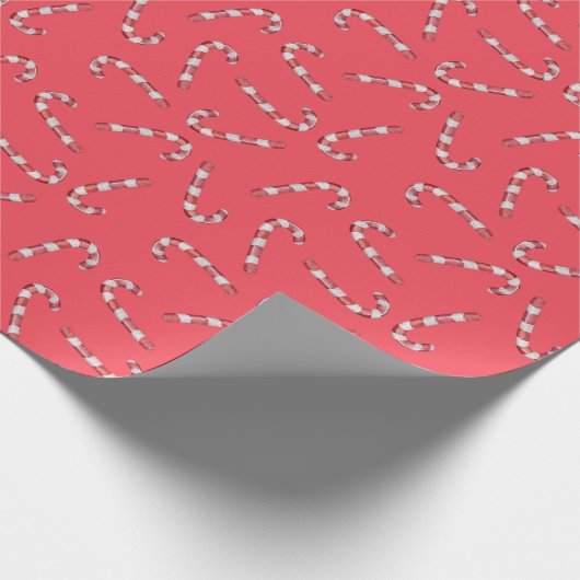 Traditionelles Red Candy Cane Weihnachten Geschenkpapier (Ecke)