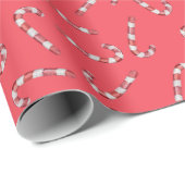 Traditionelles Red Candy Cane Weihnachten Geschenkpapier (Rolleneckpunkt)