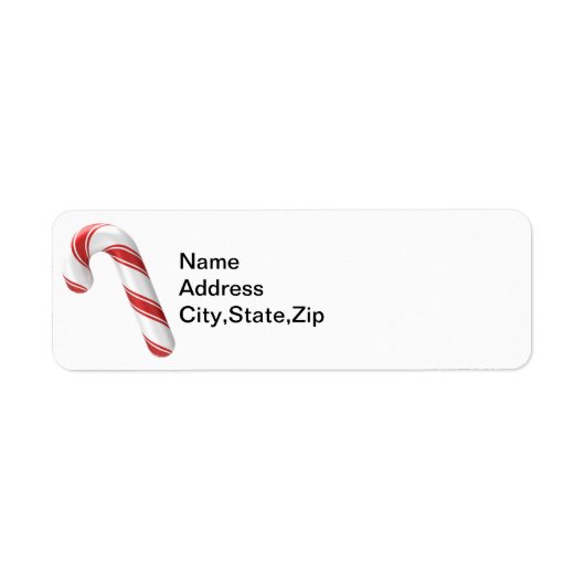 Traditionelles Red White Candy Cane-Adressetikett (Vorne)