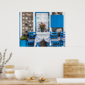 Traditionelles Restaurant Oia Santorini Griechenla Poster (Küche)